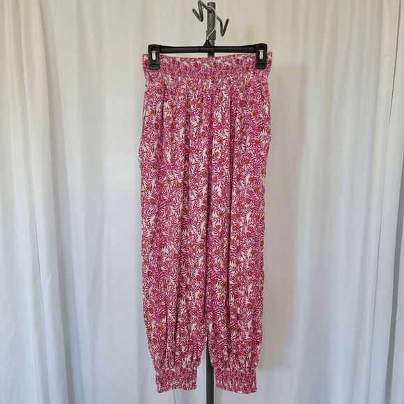 Anthropologie smoked floral printed abstract joggers size M - Picture 5 of 6